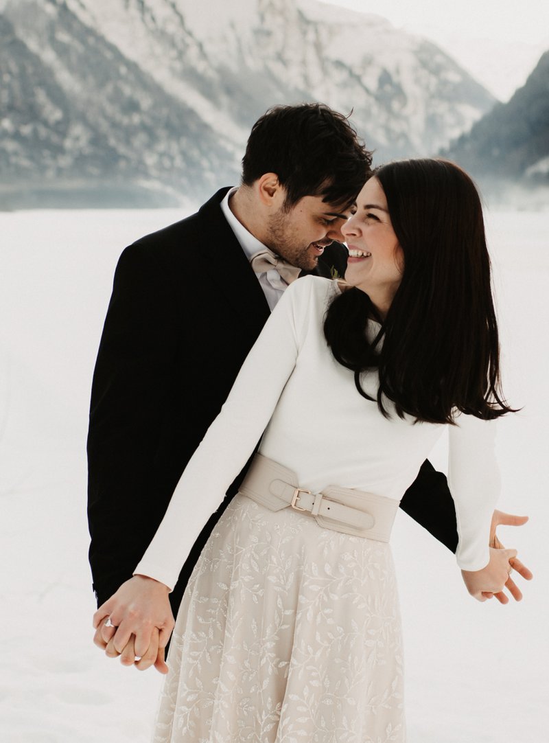 Winterhochzeit Brautkleid Rock mit Glitzer