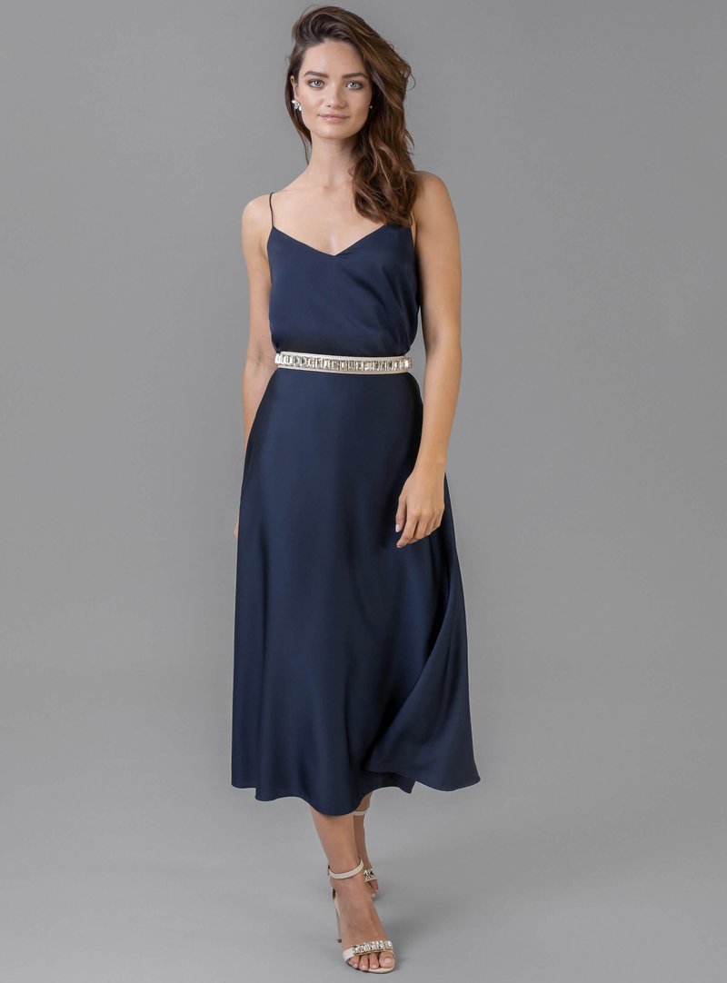 Abendkleid wadenlang blau
